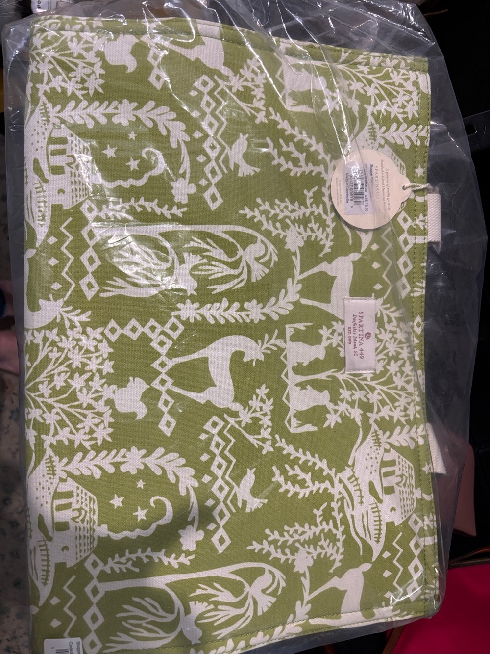 Spartina 449 Green Woodland Shopper Tote Daufuskie Island - Picture 6 of 6